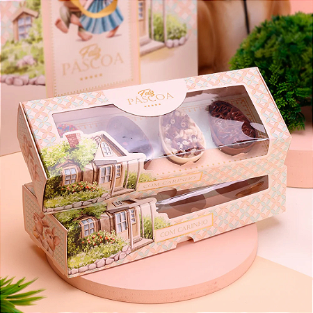 10 CAIXA PARA 4 MINI OVOS 50G CARINHOSA 4637  ( PASCOA JANGO 2025 )