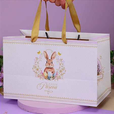 10 SACOLA MÉDIA 26X16,5X13CM REQUINTE PÁSCOA 4663 ( PASCOA JANGO 2025 )