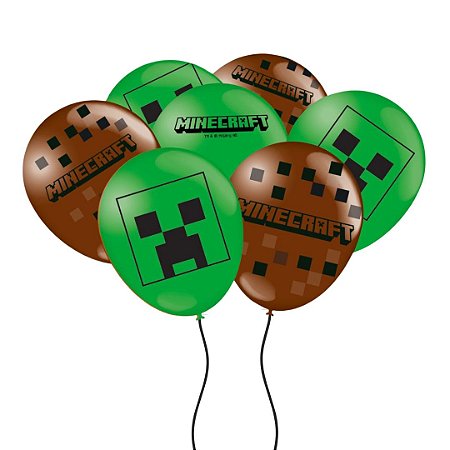 25 BALÃO BEXIGA FESTA  MINECRAFT n°9 FESTCOLOR