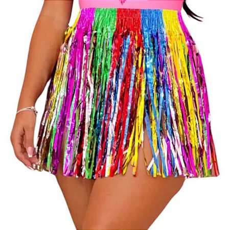 Saia Fitilho Carnaval Metalizada Colorida 40cm Festa Fantasia  Balada Carnaval (Ex)