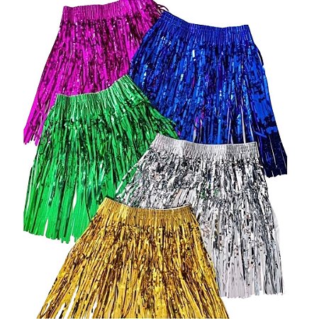 Saia Fitilho Carnaval Metalizada 40cm Festa Fantasia  Balada Carnaval (Ex)
