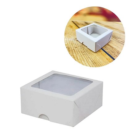 10 CAIXA COM VISOR BRANCO S16 7X7X3CM - ASSK