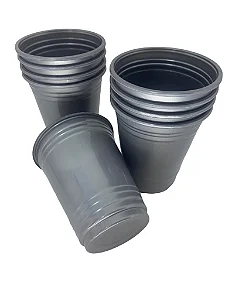 25 COPO AMERICANO 400 ML REFORÇADO PRATA BIODEGRADÁVEL (TRIKTRIK)