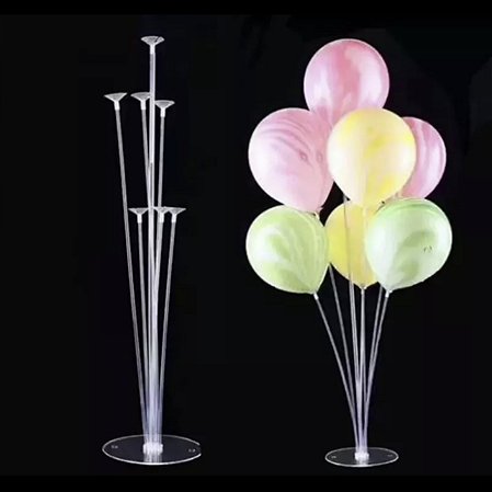 Suporte para balão com base 70 cm Transparente com 7 varetas MESA  (Ex)