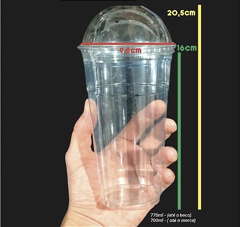 50 COPO BOLHA 700 / 770 ML PET RESISTENTE COM TAMPA BOLHA S/F 98 MM (FNS) VPTC24