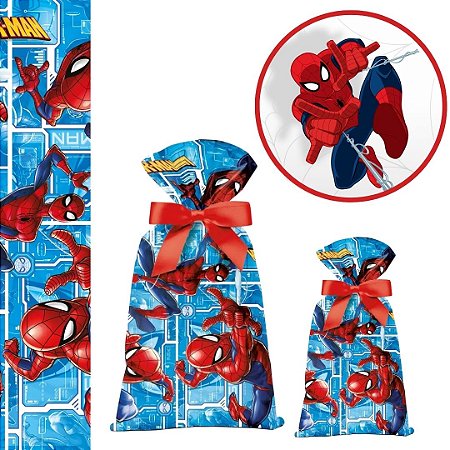 40 SACOLINHA HOMEM ARANHA SPIDER-MAN SURPRESA  20x29 CROMUS