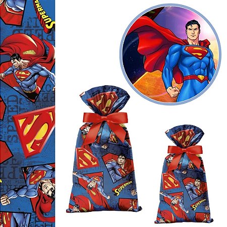 40 SACOLINHA SUPERMAN SURPRESA  20x29 CROMUS
