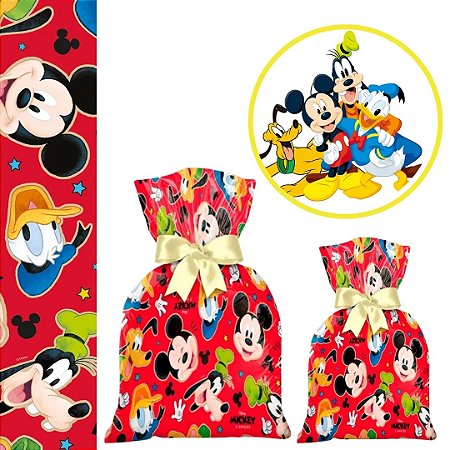 40 SACOLINHA  MICKEY STICKERS SURPRESA  20x29 CROMUS