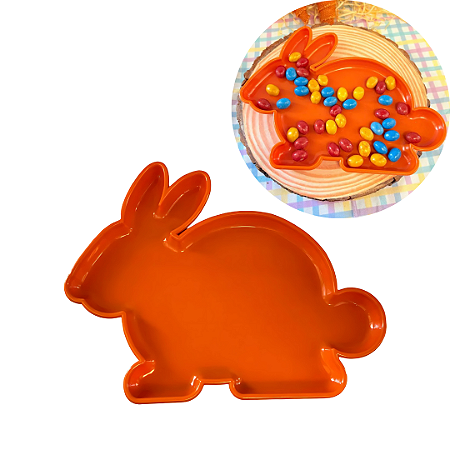 BANDEJA COELHO LARANJA 240MM X 190MM PASCOA CHOCOBRAZ
