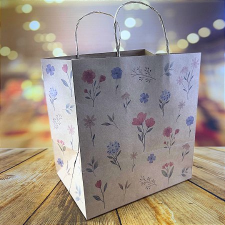 05 SACOLA  DIA DAS MÃES  KRAFT  FLORES DO CAMPO 24X17X26 5469  (IDEIA MÃES 2025)