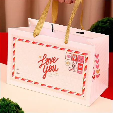 10 SACOLA 26X16,5X13CM LOVE YOU ( MÃES E NAMORADOS JANGO 2025 )