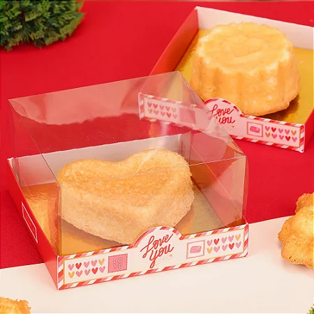 10 CAIXA PARA BENTÔ CAKE COM BASE LAMINADA LOVE YOU ( MÃES E NAMORADOS JANGO 2025 )