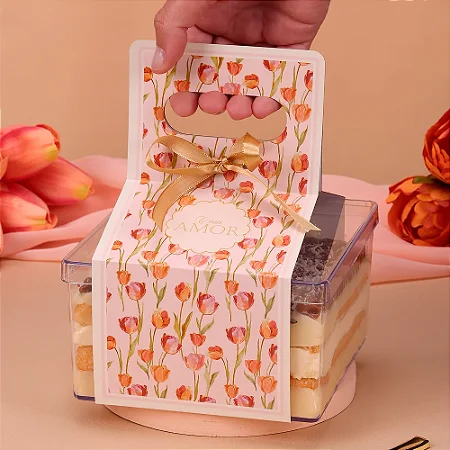 10 ALÇA PARA CAKE BOX QUADRADA TULIPAS ( MÃES E NAMORADOS JANGO 2025 )