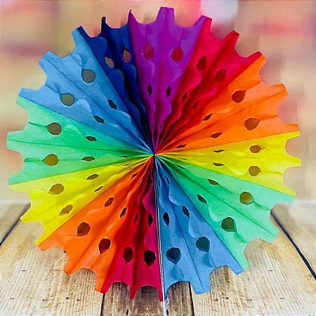 1 DECORAÇÃO DE LEQUE COLORIDO DE PAPEL 30CM 6132-37 FESTA JUNINA 2025   (EX)