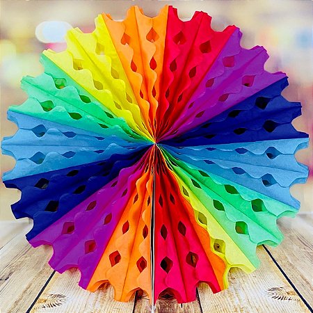 1 DECORAÇÃO DE PAPEL LEQUE COLORIDO (G) 50CM 6132-31 FESTA JUNINA 2025  (EX)
