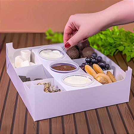 5 CAIXA FONDUE BRANCA DIA DOS NAMORADOS 8x24,5x22 cm 5025  (IDEIA NAMORADOS 2025)