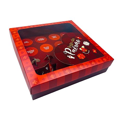 05 CAIXAS DOS NAMORADOS JOGOS DA PAIXÃO (8 DOCES)  CORAÇÕES 20X20X5 cm 4938 (IDEIA NAMORADOS 2025)