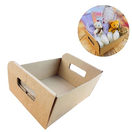 10 CESTA CAIXOTE DIA DAS MAES KRAFT 20X15,4X10 CHOCOBRAZ 2025