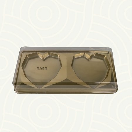 10 CAIXA P/ 2 CORAÇÃO LAPIDADO (200 g)  - DOURADO BWB
