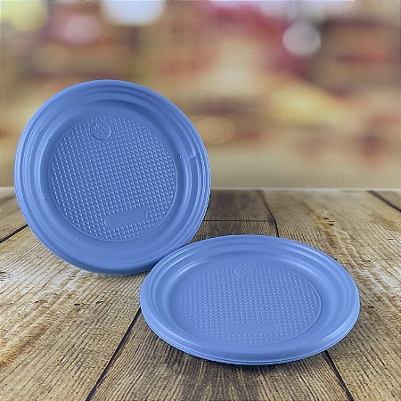 10 PRATO SOBREMESA FESTA AZUL NEON 15cm (PLASTIK)