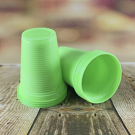 50 COPO ECONÔMICO DESCARTAVEL VERDE NEON 200ml (PLASTIK)