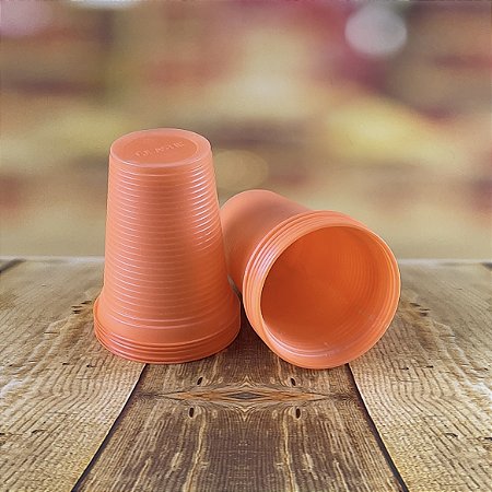50 COPO ECONÔMICO DESCARTAVEL LARANJA NEON 200ml (PLASTIK)