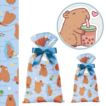 40 SACOLINHA CAPIVARA SURPRESA  20x29 CROMUS