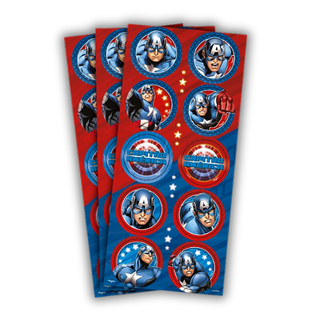 30 ADESIVO CAPITAO AMERICA REDONDO REGINA