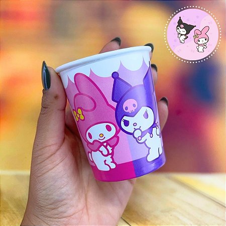 8 COPO PAPEL FESTA MY MELODY E KUROMI 200ML FESTCOLOR