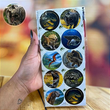 30 ADESIVO JURASSIC WORLD RECOMEÇO REDONDO FESTCOLOR