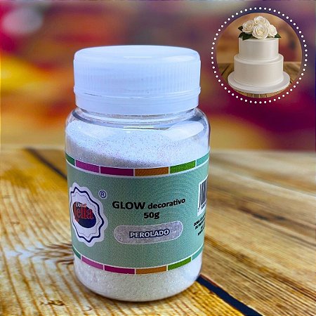 1 PÓ PARA DECORAÇÃO GLOW PEROLADO 50g (DONA LELLA)