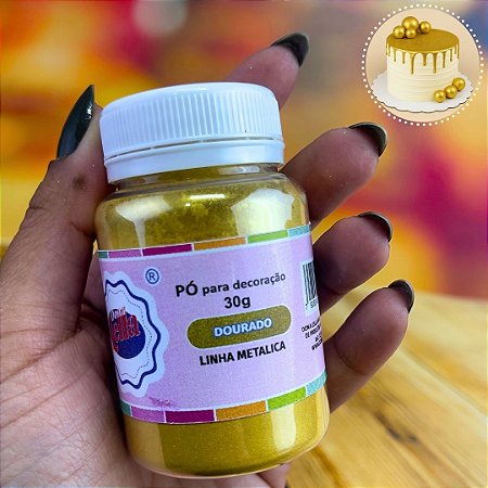 1 PÓ DOURADO METÁLICO PARA DECORAÇÃO 30G (DANA LELLA)