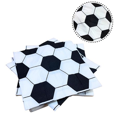 20 GUARDANAPOS BOLA FUTEBOL FESTA  25 X 25 SILVER