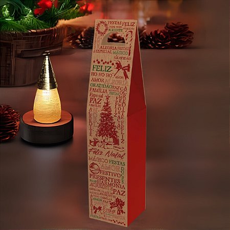 10 SACOLA P/ VINHO BEBIDA - NATAL ESSENCIA 5659  KRAFT (NATAL 2025 IDEIA)