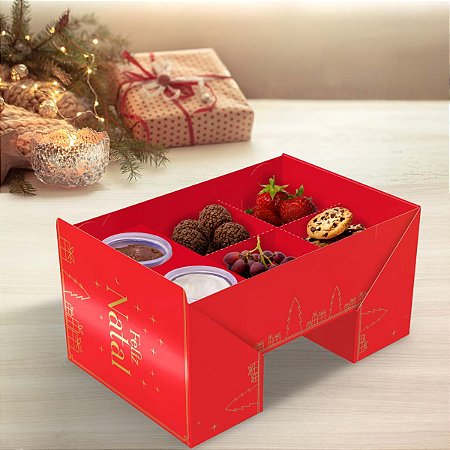 10 CAIXA FONDUE NATAL C/ FITA 24X16X7  - NATAL LUZ 5693 (NATAL 2025 IDEIA)
