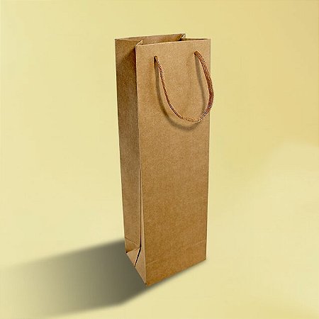 10 SACOLA P/ VINHO BEBIDA 11X8X36 KRAFT LISO 0463 (NATAL 2025 IDEIA)
