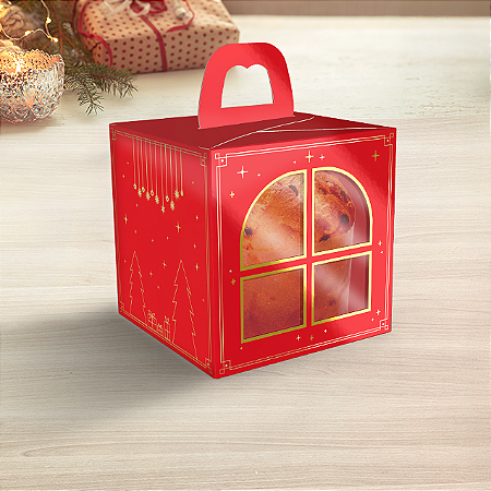10 CAIXA PANETONE 15X15X17 5671 HOT STAMPING (NATAL 2025 IDEIA)