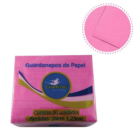 50 GUARDANAPOS ROSA CLARO  FESTA 19,5 X 22,5 CAMPFESTA