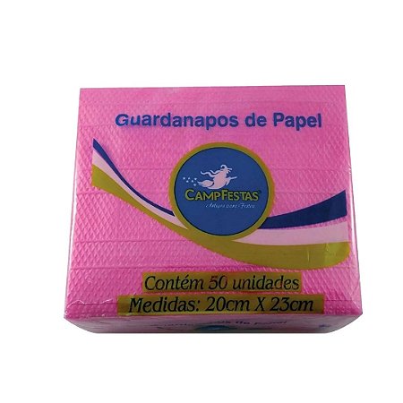 50 GUARDANAPOS ROSA  FESTA 19,5 X 22,5 CAMPFESTA