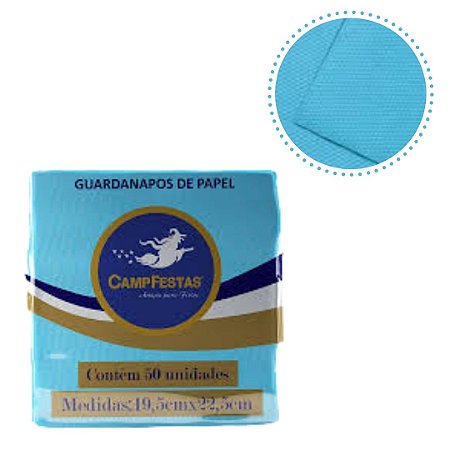 50 GUARDANAPOS AZUL CLARO FESTA 19,5 X 22,5 CAMPFESTA