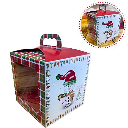 10 CAIXA PANETONE C/ VISOR E BERÇO 350G/500G  BONECO DE NEVE NT53 (JR) OUTLET