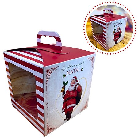 10 CAIXA PANETONE 350G/500G COM VISOR E BERÇO -  PAPAI NOEL NT110 (JR) OUTLET
