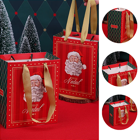 10 MINI SACOLA  NATAL 16X7X13 VINTAGE 5217 ( JANGO NATAL 2025 )