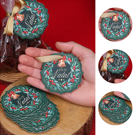 20 TAGS NATAL MEDALHÃO VINTAGE 5256 ( JANGO NATAL 2025 )