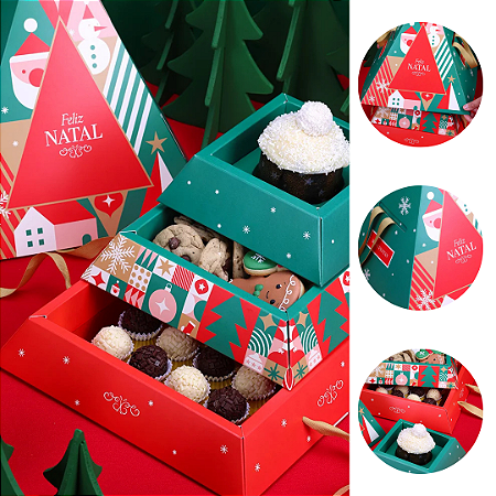 5 CAIXA PINHEIRO NATAL 3 GAVETAS NATAL ENCANTADO 5307 ( JANGO NATAL 2025 )