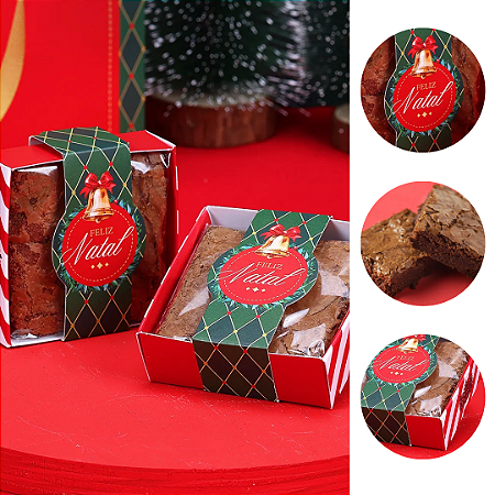 25 CAIXA PARA BROWNIE NATAL VINTAGE 5204 ( JANGO NATAL 2025 )