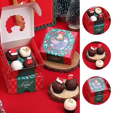 10 CAIXA PARA 4 DOCES NATAL VINTAGE 5073 ( JANGO NATAL 2025 )