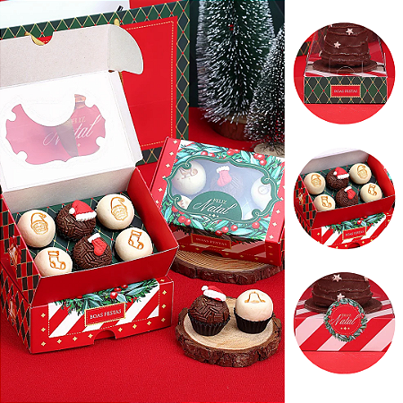 10 CAIXA PARA 6 DOCES NATAL VINTAGE 5079 ( JANGO NATAL 2025 )