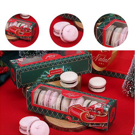 10 CAIXA COM BERÇO PARA MACARONS NATAL VINTAGE 5379 ( JANGO NATAL 2025 ) 5318