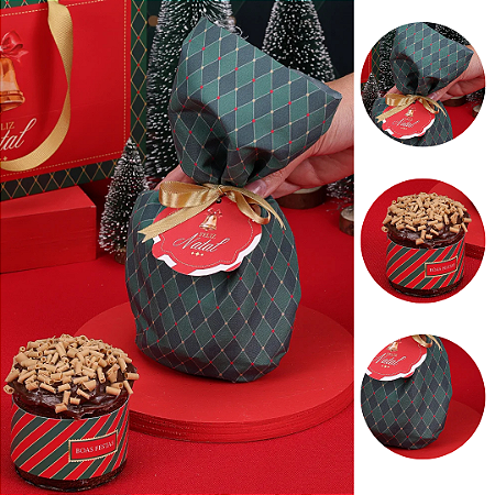 5 TECIDO PARA MINI PANETONE NATAL VINTAGE 5413 ( JANGO NATAL 2025 )